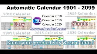 automatic calendar 1901 - 2099, how to create calendar 2018 2019 ! screenshot 5