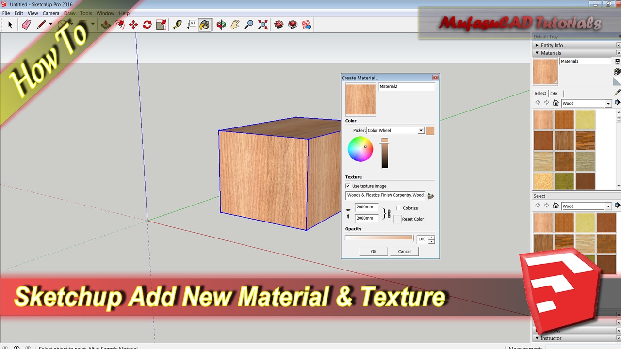 Sketchup how to add material texture permanent youtube