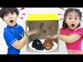 Annie and Suri Pretend Play Mystery Toy Box Challenge