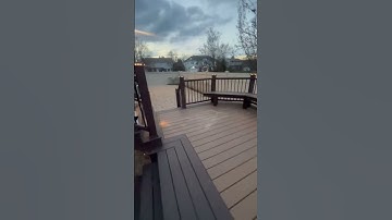 Three angle stairs with beautiful deck. What do you think?!! #decks #rails #backyard #composite