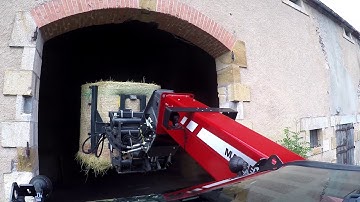 Telehandler in Action! Massey Ferguson Telehandler at work on the farm