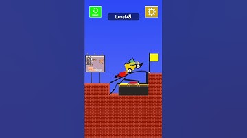 Draw Bridge 🚕 45 Level Gameplay Walkthrough | Best Android, iOS Games #shorts