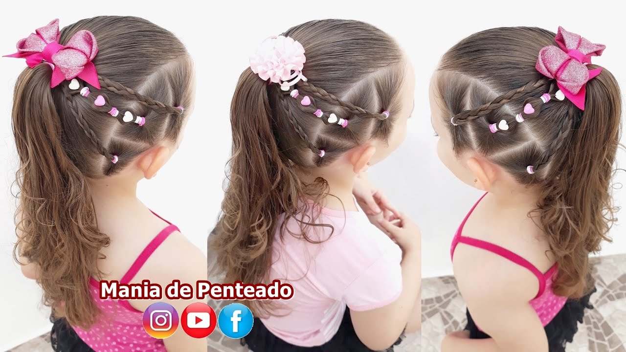 Penteado Infantil com Ligas, Tererê e Rabo de Cavalo | Ponytail Hairstyle  with Beads for Girls - thptnganamst.edu.vn
