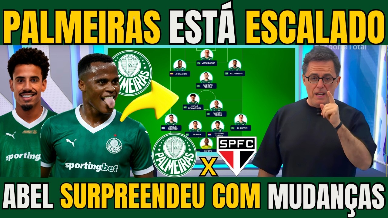 PALMEIRAS ESTÁ ESCALADO COM GRANDES MUDANÇAS NO MEIO DE CAMPO E ARIAS TITULAR / NOTÍCIAS DO VERDÃO