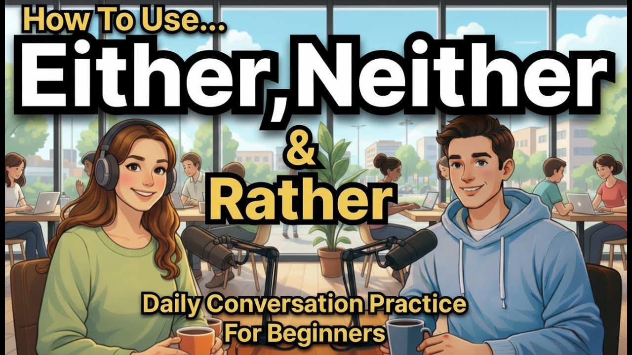 How To Use Either, Neither & Rather in English | Daily Conversation Practice for Beginners