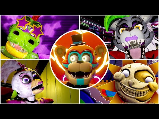 FNAF 9 Security Breach ALL JUMPSCARES, ALL ENDINGS & ALL BOSSES (Five  Nights at Freddy's) 