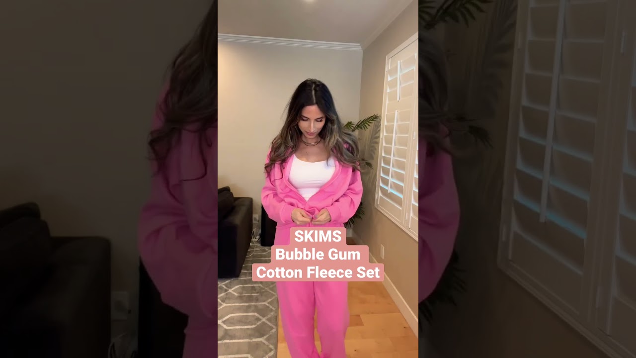 SKIMS Bubble Gum Cotton Fleece Set 