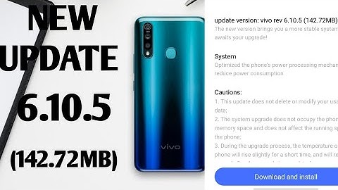 Vivo Z1 Pro New Update After Android  Version 6.10.3.