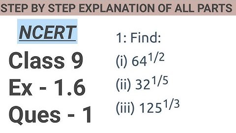 Number System - CBSE Class 9 Ex - 1.6 Ques 1 Chapter 1 NCERT Class 9 Maths