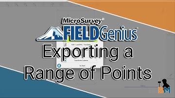 MicroSurvey FieldGenius How To: Export a Range of Points | Bench Mark