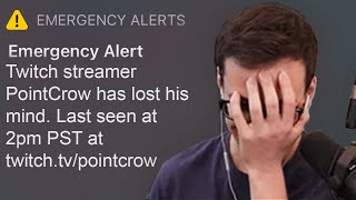 PointCrow gets scared by an AMBER Alert on stream
