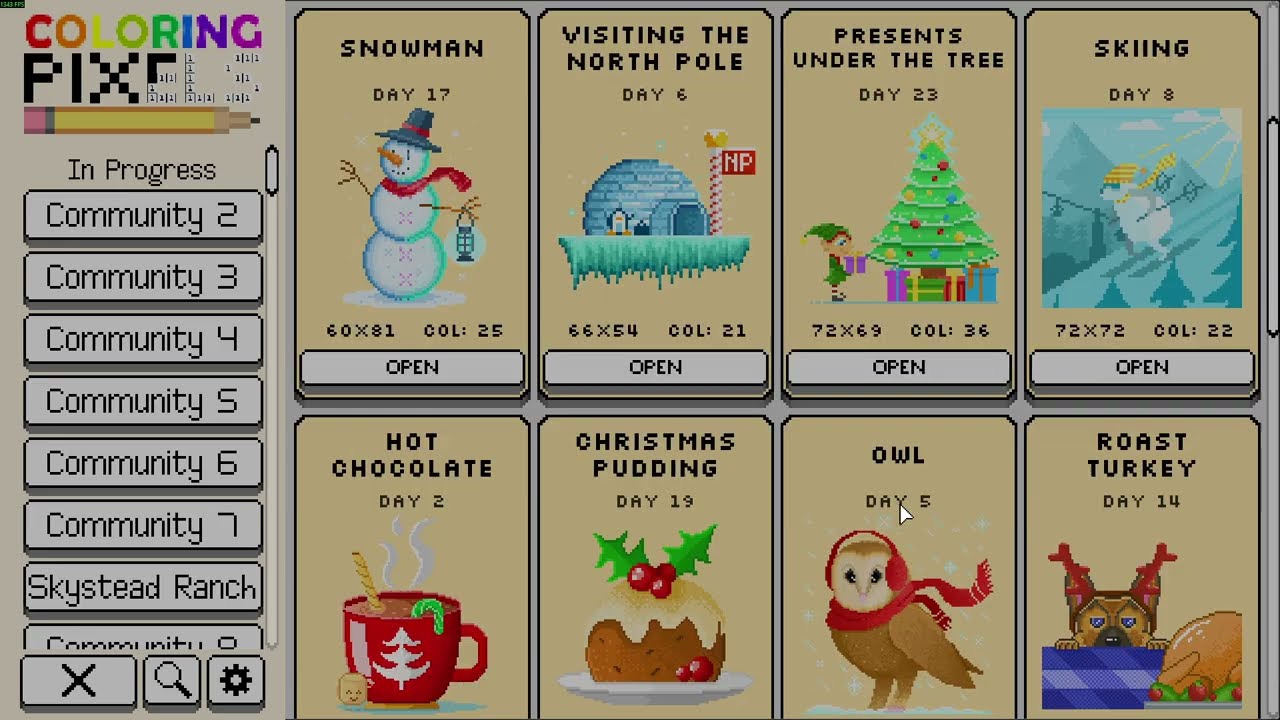 comfort gaming part 0009 - coloring pixels - "half reindeer" (no commentary)