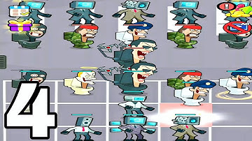 Merge War : Skibydy vs Kamera - Walkthrough Part 4 Levels 31-50 - Android Gameplay