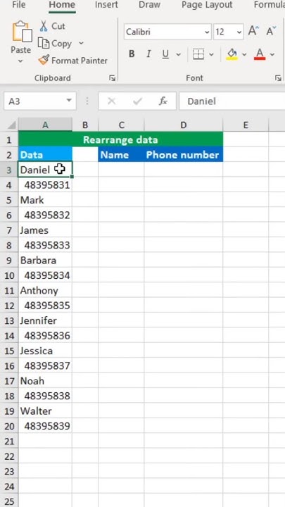 How to use Rearrange data in excel #excel #exceltips #exceltricks # ...