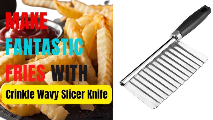  Pampered Chef Crinkle Cutter #1063 - French Fry Slicer, Vegetable Salad Chopping Knife, Stainless Steel Blade