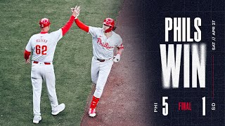 Phillies vs. Padres Game Highlights (4\/27\/24) | MLB Highlights
