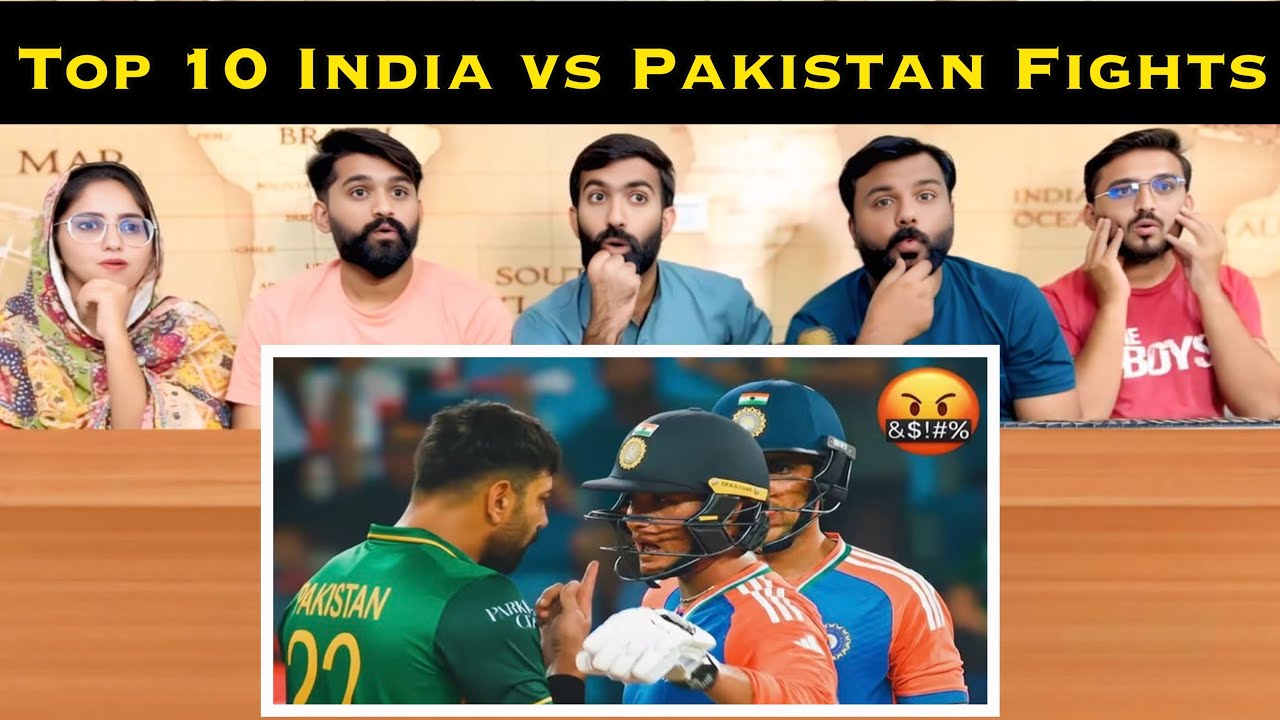 Reaction On Top 10 India vs Pakistan 😡 Fights | Angry Sledges & Heated ...