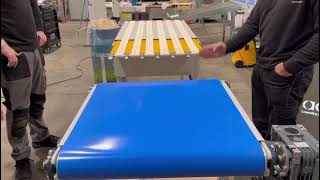 Comprobación  de cintas transportadoras con conveyors y flejadora.