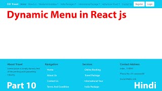 Dynamic Menu in React js || Dynamic Route