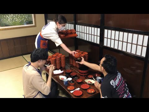 「じゃんじゃん」控えめで…　わんこそば再開