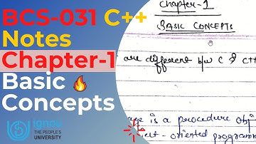 BCS031 C++ Notes Chapter-1 | Basic Concepts | 2021-2022 | BCA Free Notes | FREE PDF Dawnload करें