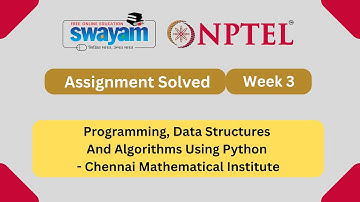 Programming, Data Structures And Algorithms Using Python Week 3 || NPTEL ANSWERS 2024 #nptel