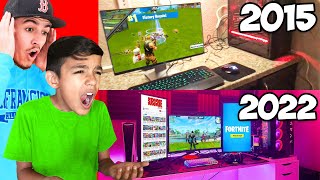 Brothers React To Their Old VS New Fortnite Gaming Setups!