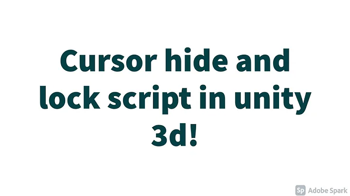 How to lock and hide cursor in unity 3d | Tutorial
