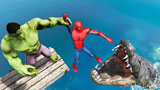 GTA 5 SPIDERMAN vs HULK Epic Ragdolls Ep.9 (Fails \& Funny Moments)