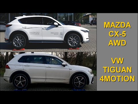 SLIP TEST - Mazda CX-5 2.5 i-ACTIV AWD vs Volkswagen Tiguan 2.0 TSI 4motion - @4x4.tests.on.rollers