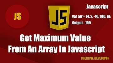 Find Maximum Value From An Array || Javascript || Javascript Tutorial || Javascript Course || Es6
