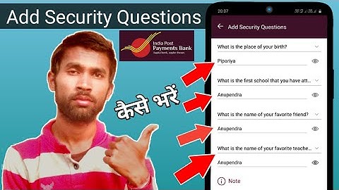 india Post Payments Bank Add Security Questions Me Kya Dale || IPPB App Add Security Questions 2023
