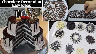 5 Amazing Chocolate Cake Decoration ideas | Easy Chocolate Garnishing ideas | चॉकलेट केक डेकोरेशन