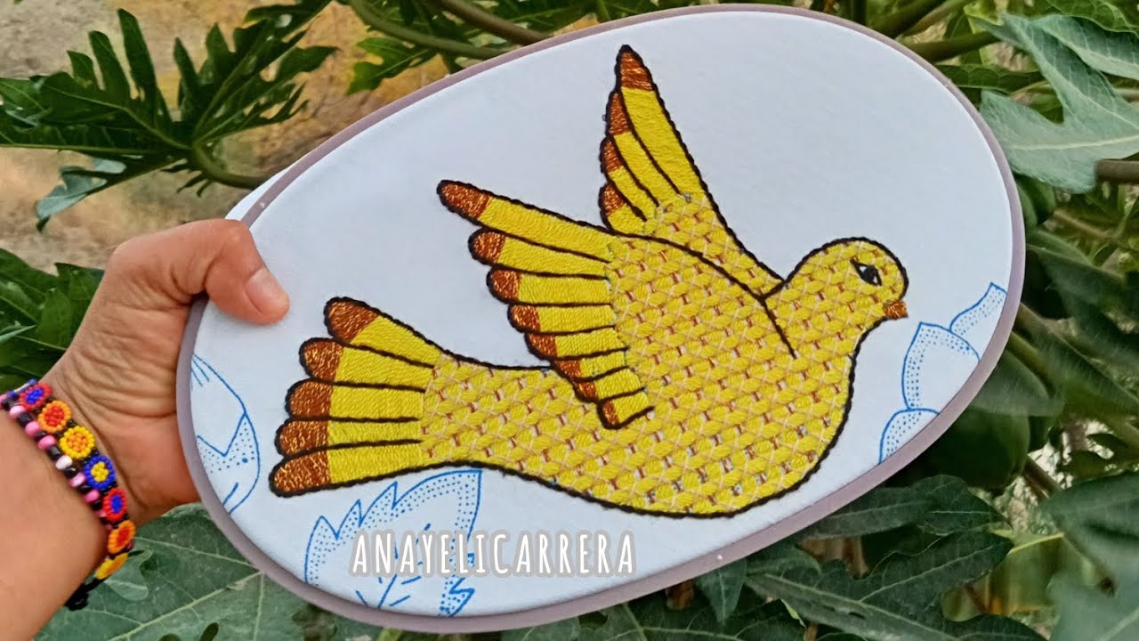 Idea super hermosa para bordar pájaros 