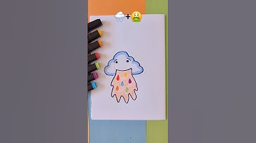 Cloud ☁️ + Rainbow 🌈  ? 🖌  #mix #emojiart #shorts