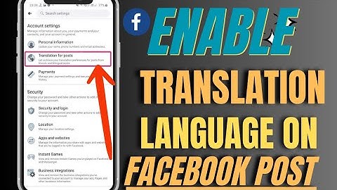 How To Enable Language Translation Option On Facebook Post 2024