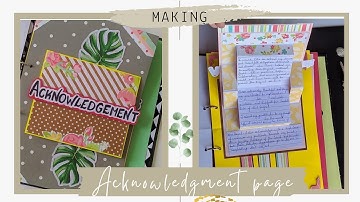 Acknowledgment page || Pop up card ||  Making process of acknowledgement page || Mahima crafts