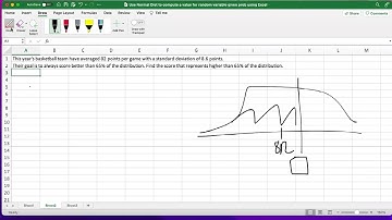 Use the normal distribution to find a value given the probability using Excel