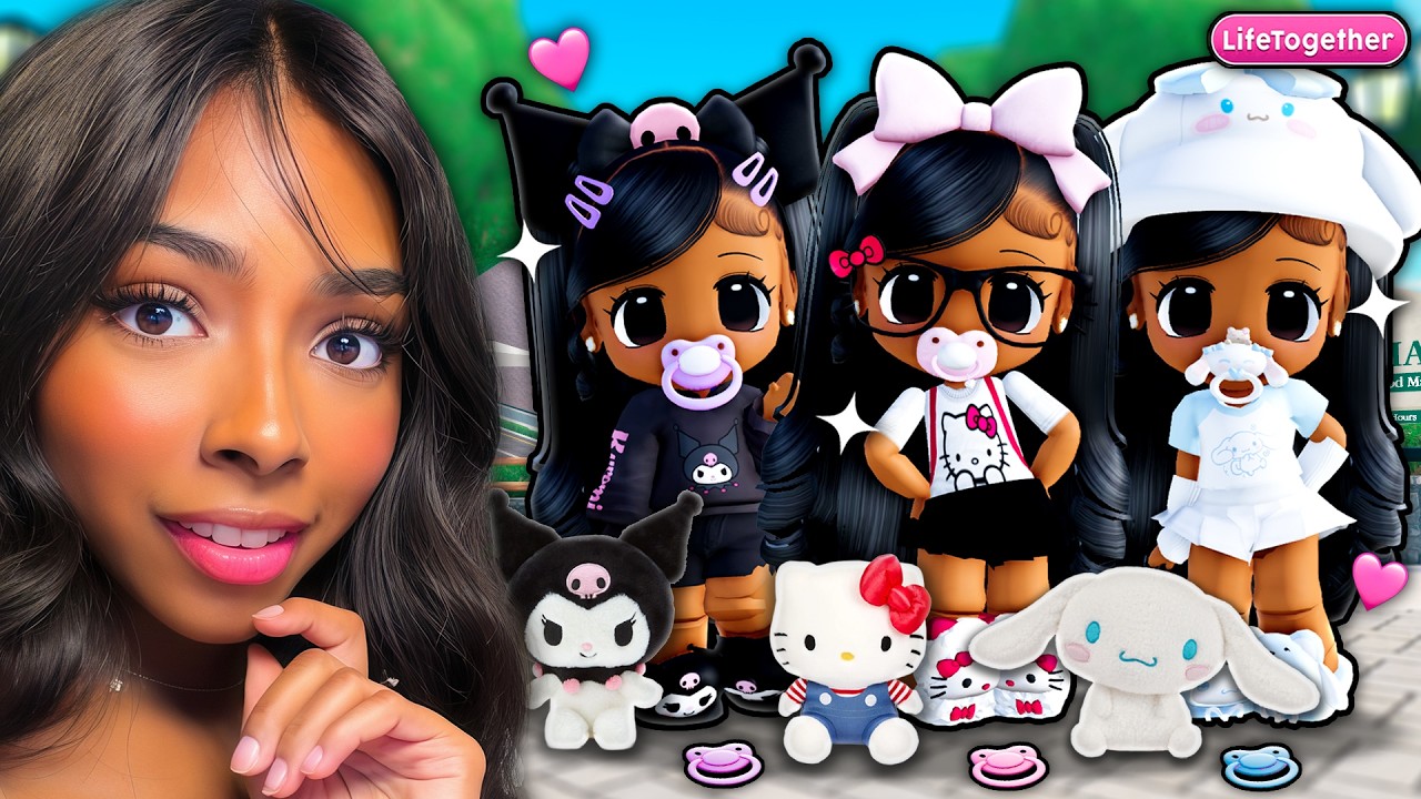 We Went Undercover As SANRIO TRIPLET BABIES IN LIFE TOGETHER ⭐ (Roblox Snapchat)