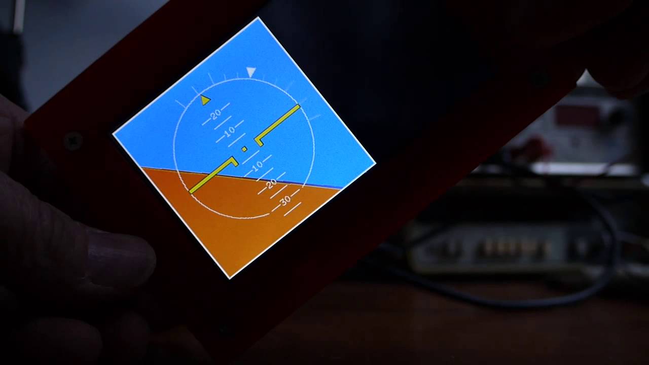 Attitude indicator running on a micromite youtube