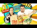McDonalds VS Burger King!! Probando un menú a ciegas !! Blindfolded food test!