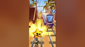 subway surfers cartoon 3D Gameplay | Jake, Tricky & Fresh vs Inspector and dog |5Leve l #88 #shorts