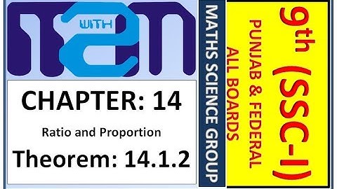 Class 9th maths science group Chapter 14 Theorem 14.1.2 PTB
