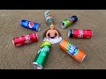 EXPERIMENT !! Stretch Armstrong VS Underground Coca Cola, Pepsi, Sprite, Fanta, Yedigün and Mentos