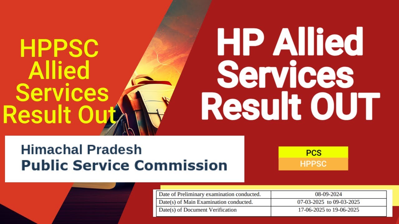 HP Allied Services || RESULT OUT || HPPSC || Subordinate Allied Services || Final List Out