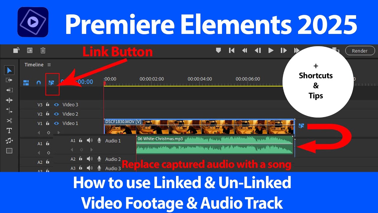Premiere Elements Timeline Buttons & Shortcuts