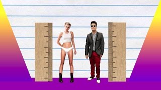 How Much Taller? - Miley Cyrus vs Bruno Mars!