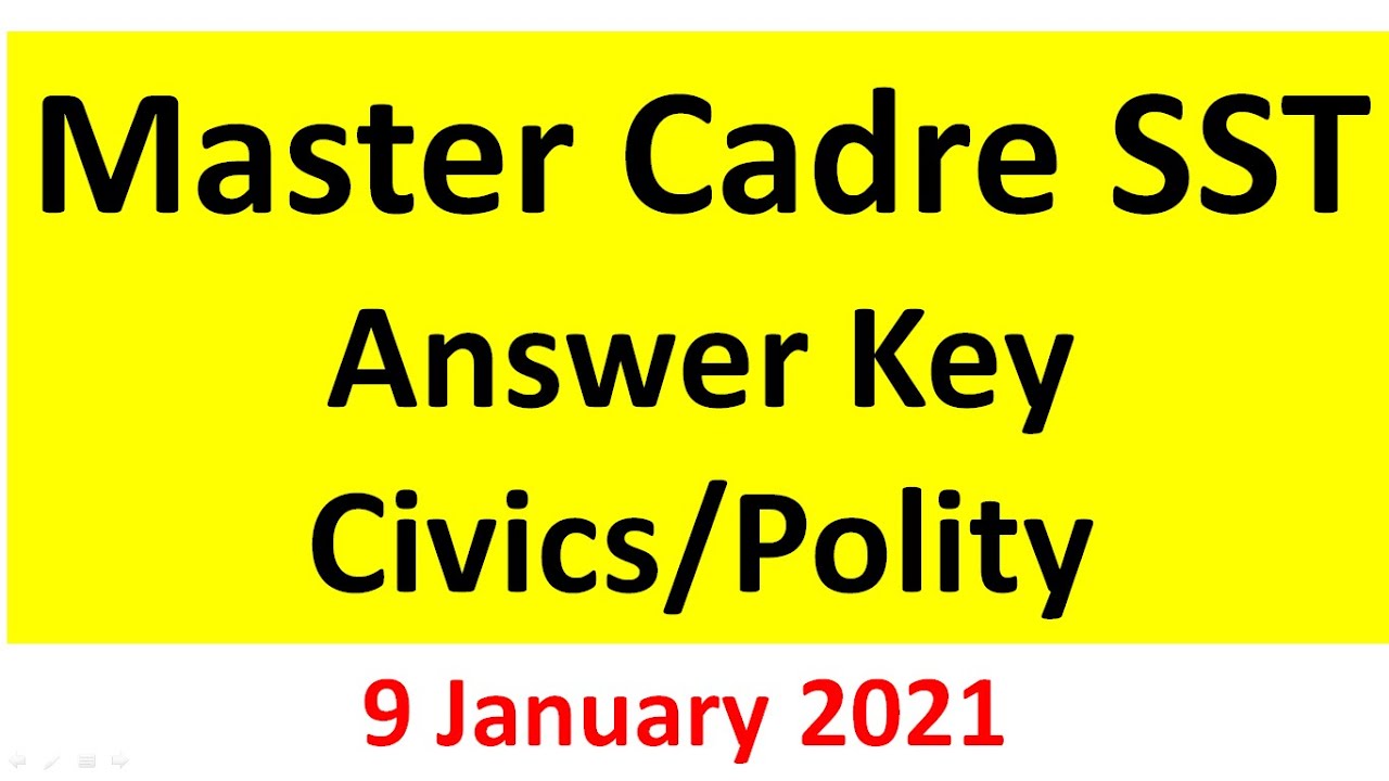 Master Cadre SST Answer Key Polity/Civics |2020/2021
