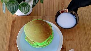 Pandan Pancakes With Coconut Sauce