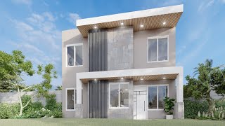 Casa de 4 dormitorios y 2 baños en 8x7 metros | Planos de casas pequeñas